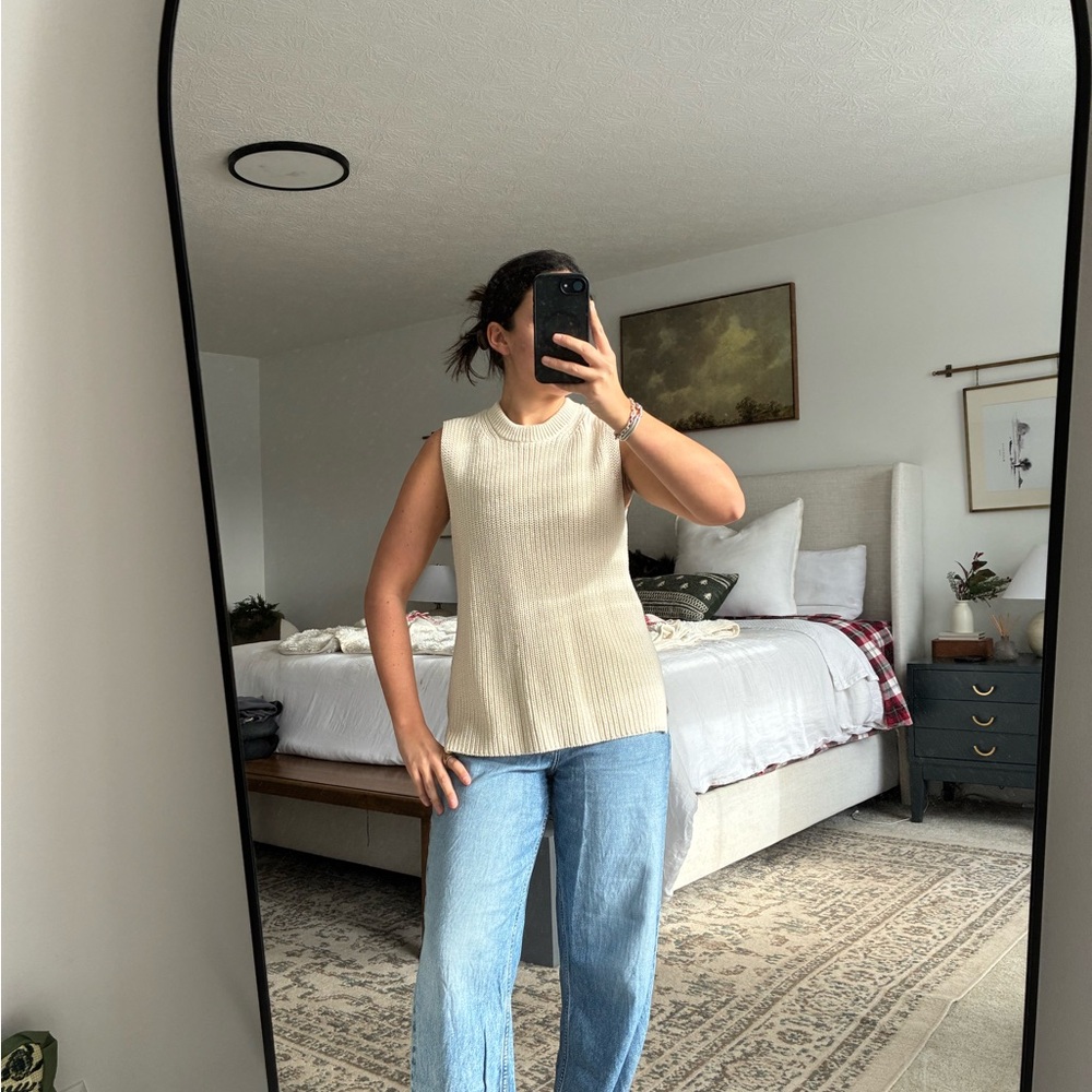 Madewell cream sleeveless knit sweater